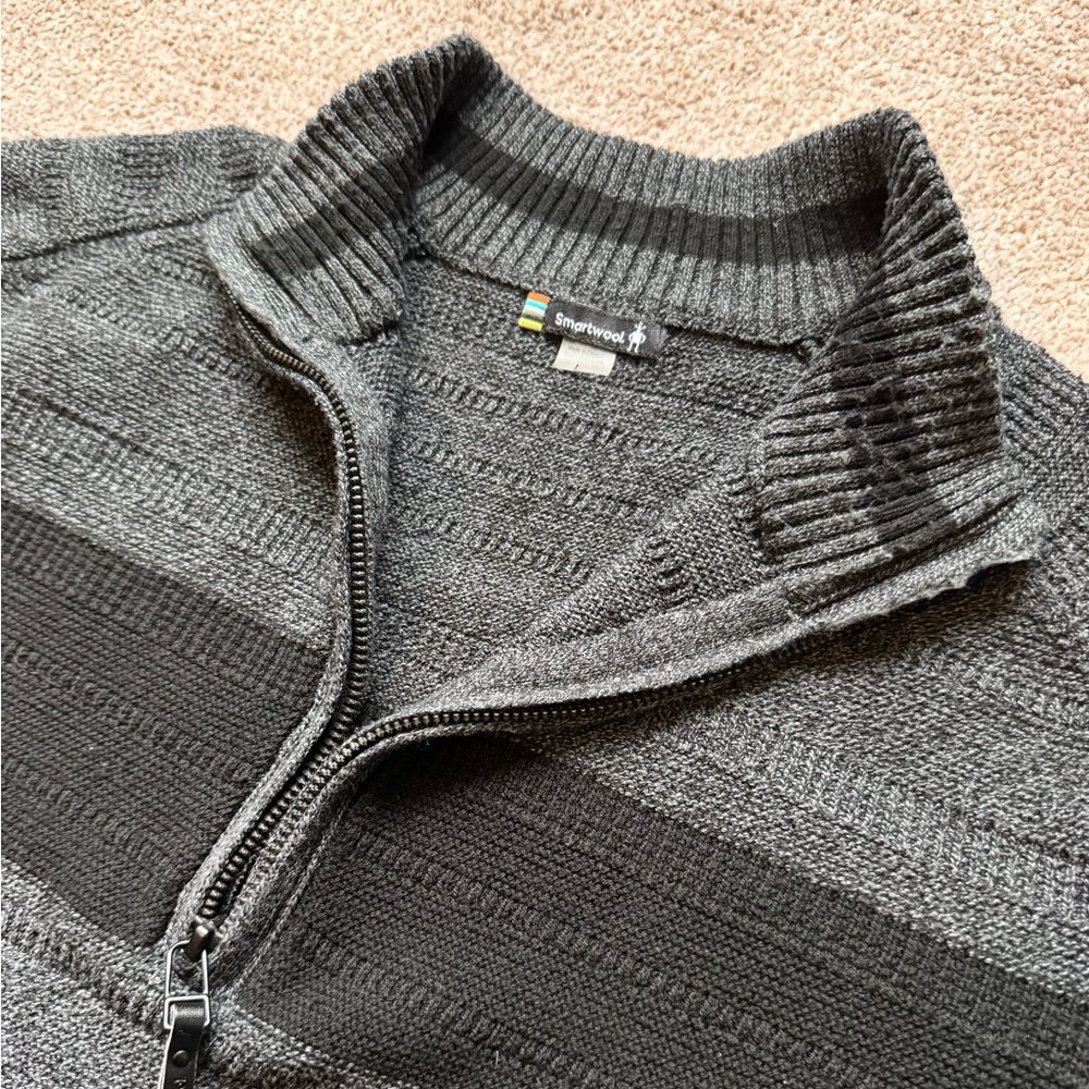 Mens Smartwool Ripple Ridge Stripe Half Zip Sweater Size Large Like NEW - Picture 3 of 12